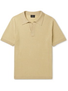 Brioni - Ribbed Cotton, Linen and Cashmere-Blend Polo Shirt - Neutrals