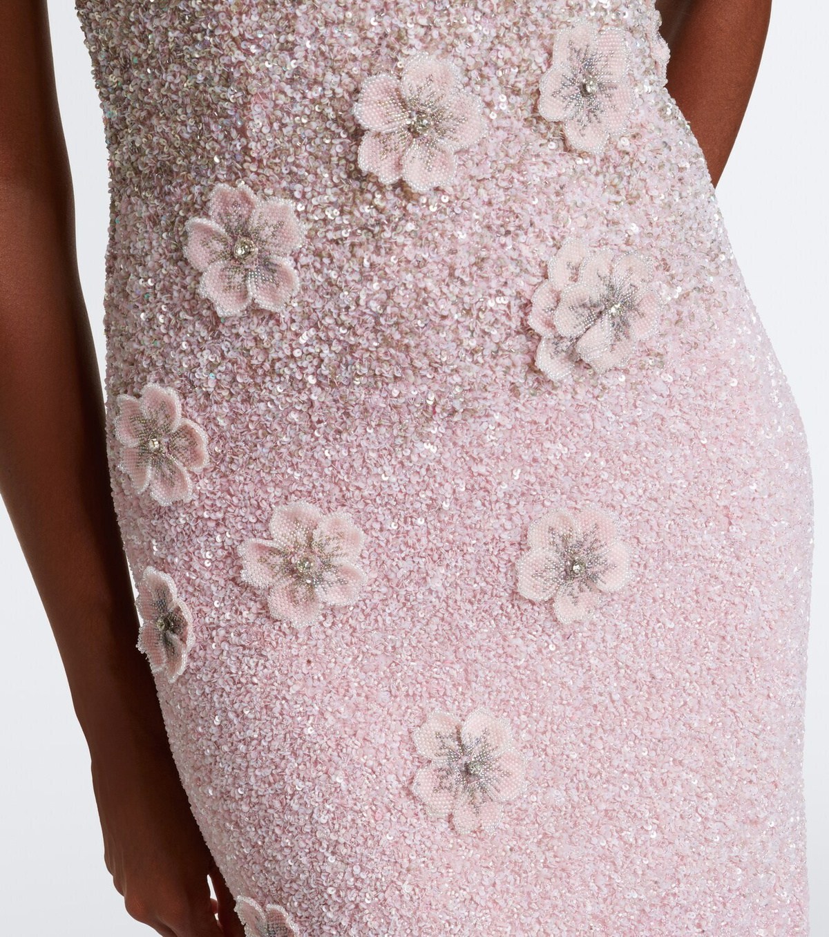 Là Fuori Embellished floral-appliqué gown
