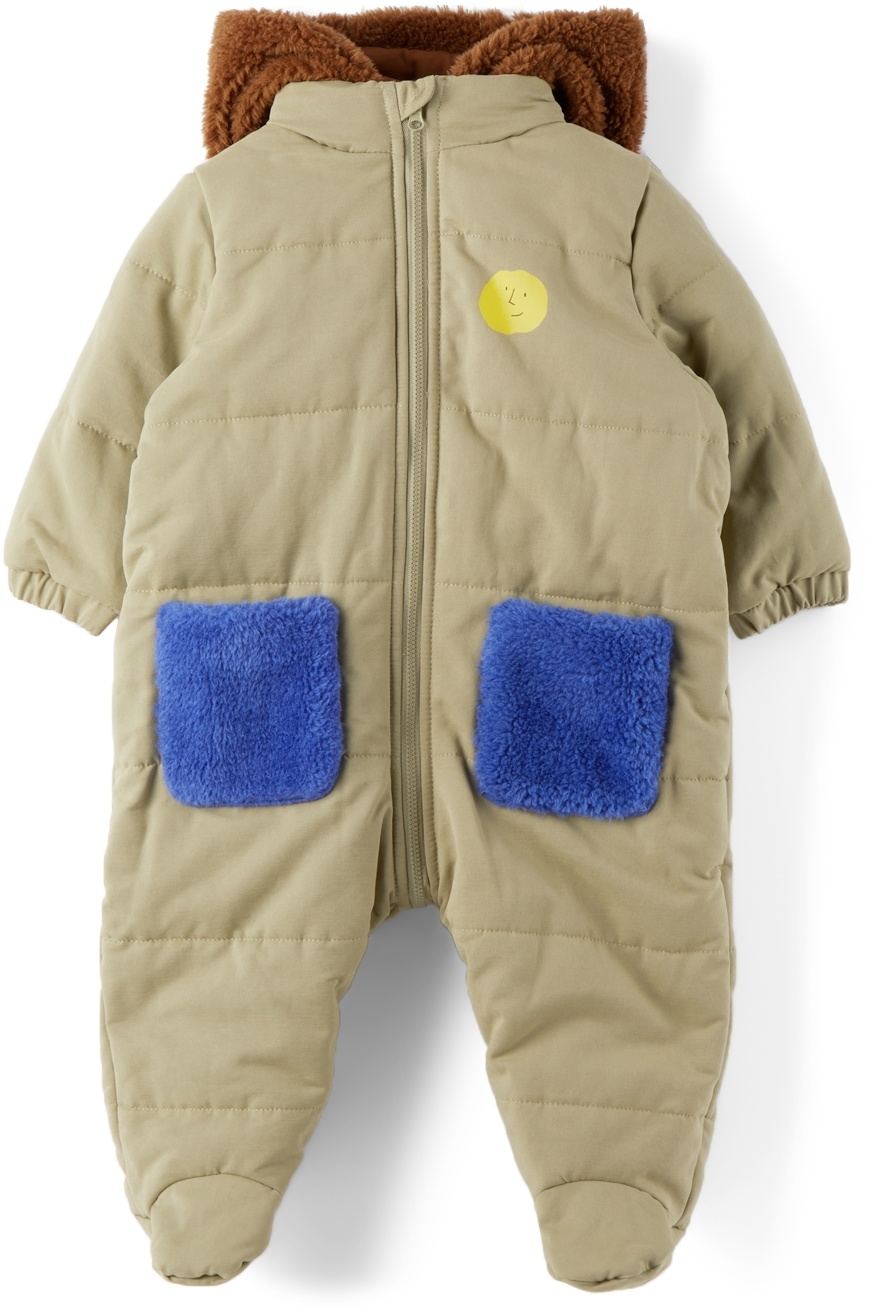 Bobo Choses Baby Khaki Face Overall Jumpsuit Bobo Choses