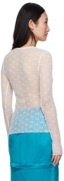 BONBOM White Mesh Long Sleeve T-Shirt