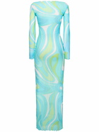 PUCCI Printed Mesh Long Dress