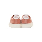 adidas Originals Pink and White Pigskin Nubuck Campus Sneakers