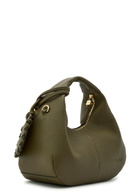 Ganni Hobo Mini Grained Leather top Handle bag - Olive - One Size
