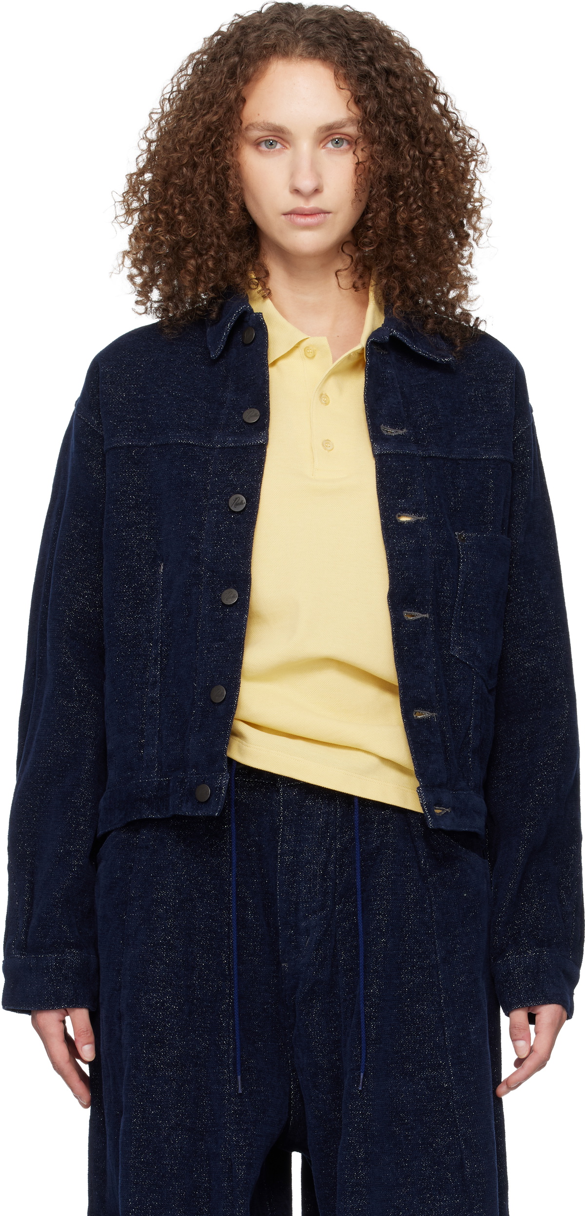 NEEDLES Navy Darts Bottom Jacket
