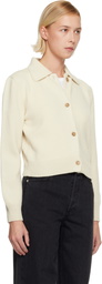A.P.C. White Polo Shirt Collar Cardigan