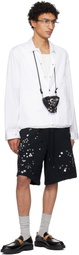 Maison MIHARA YASUHIRO Black Embellished Sweat Shorts