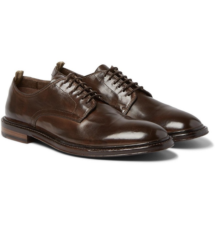 Photo: Officine Creative - Cornell Polished-Leather Derby Shoes - Men - Dark brown