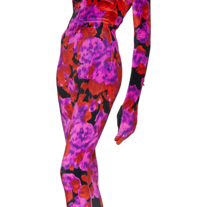 Richard Quinn Red Floral Leggings