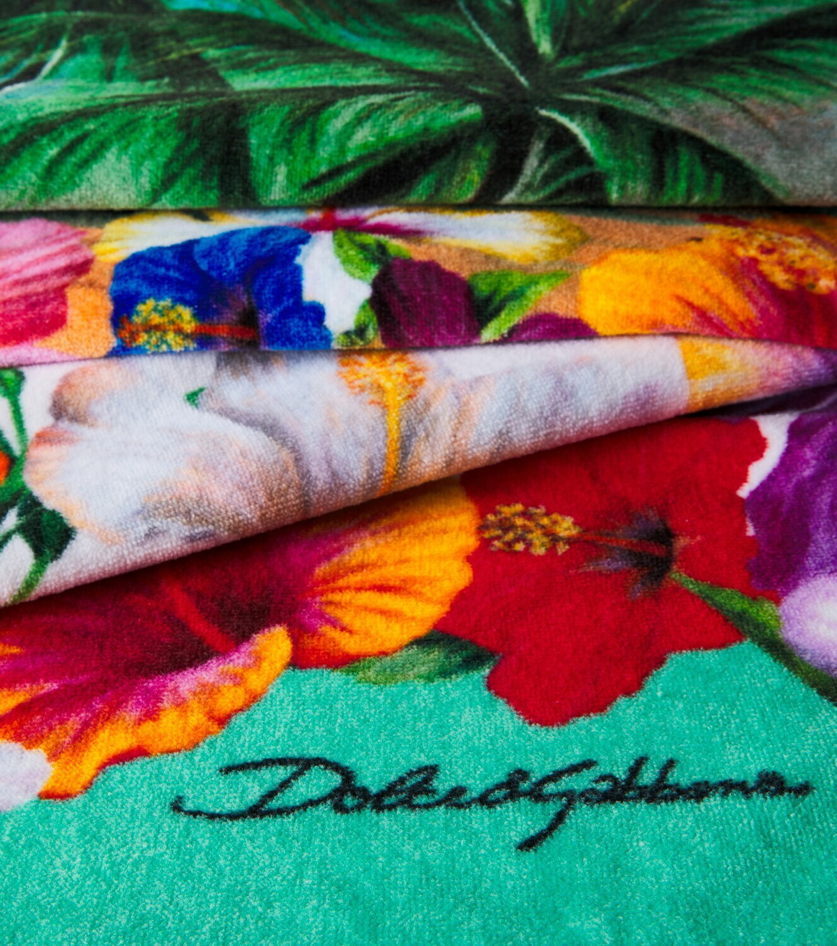 Dolce&Gabbana Casa Floral cotton terry beach towel