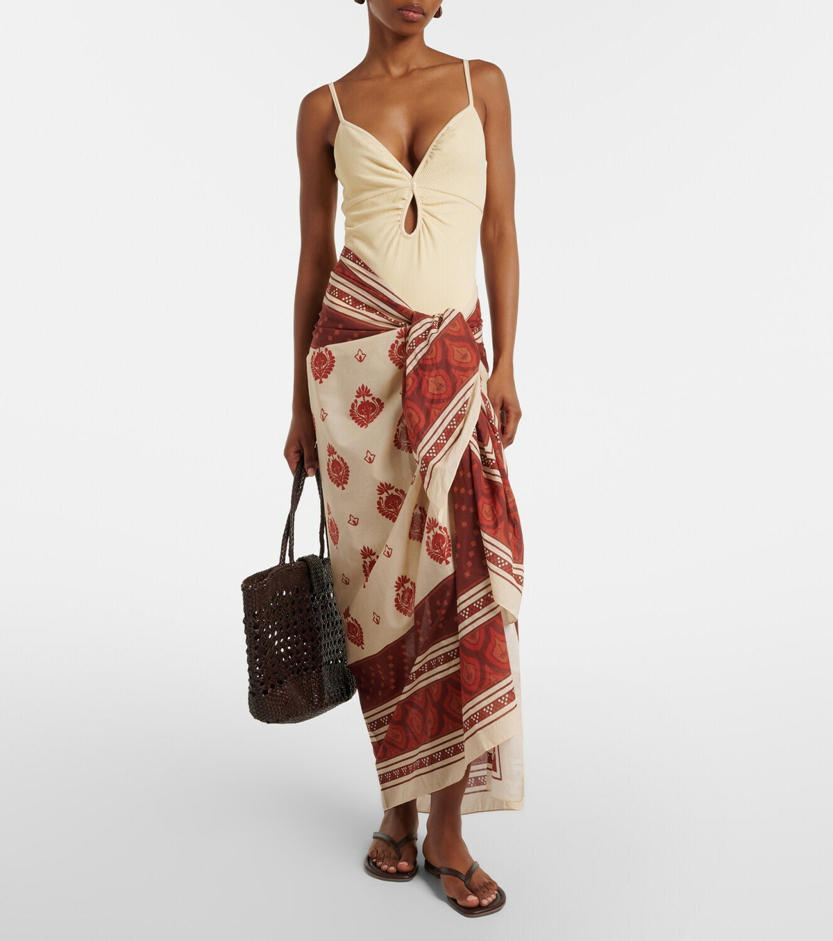Johanna Ortiz Printed cotton beach cover-up