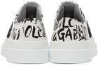 Dolce & Gabbana White & Black Logo Print Portofino Light Snekers