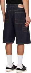 Kenzo Navy Kenzo Paris Cargo Monkey Fit Denim Shorts