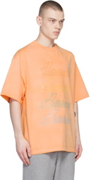 We11done Orange Hand-Bleached Cotton Logo T-Shirt