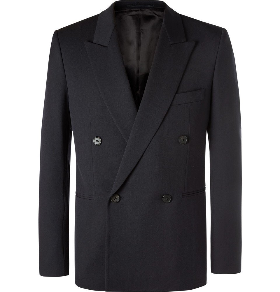 The Row - Navy Julian Slim-Fit Double-Breasted Virgin Wool The Row - Navy Julian Slim-Fit Double-Breasted Virgin Wool
