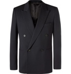 The Row - Navy Julian Slim-Fit Double-Breasted Virgin Wool Blazer - Navy