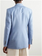 TOM FORD - Atticus Double-Breasted Mohair and Wool-Blend Suit Jacket - Blue