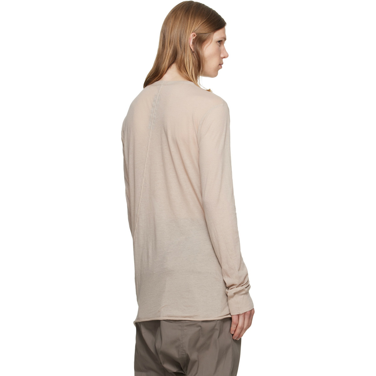 Rick Owens Taupe Tower Basic LS T-shirt