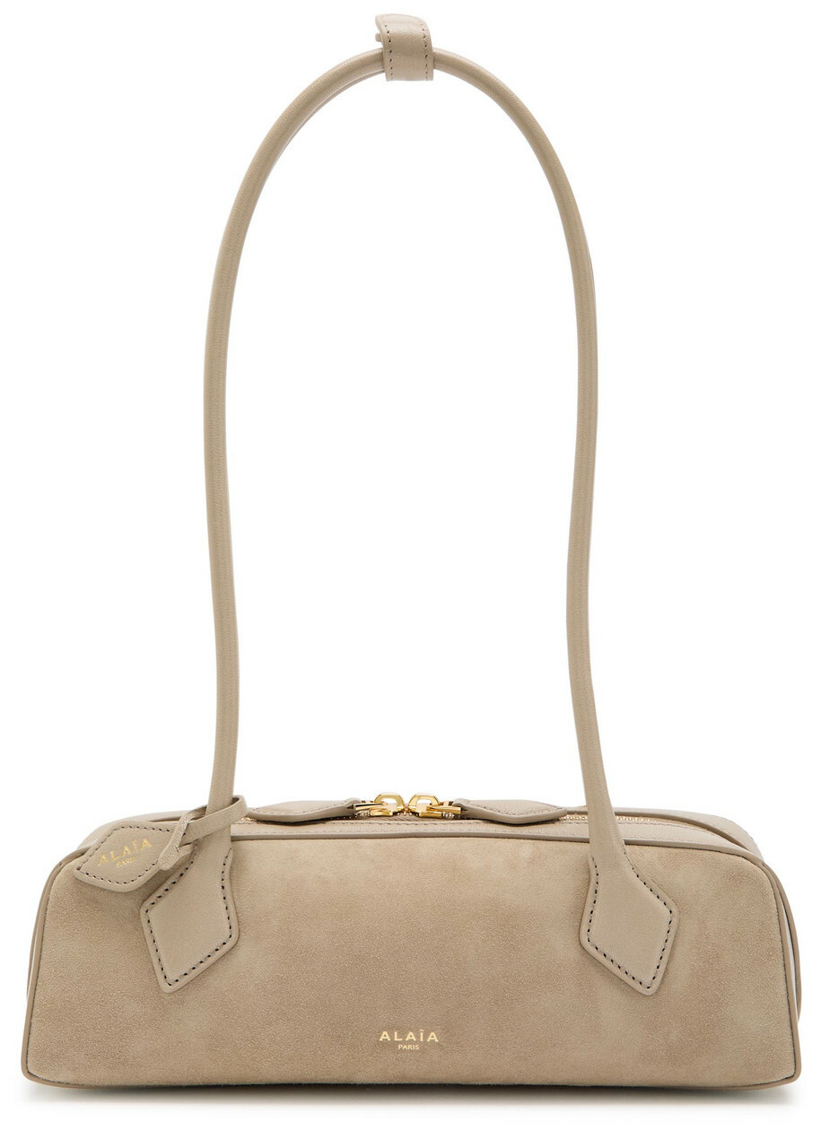 Alaïa Le Teckle Small Leather and Suede Shoulder bag - Grey - One Size