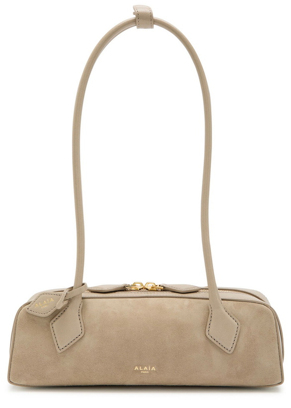 Photo: Alaïa Le Teckle Small Leather and Suede Shoulder bag - Grey - One Size