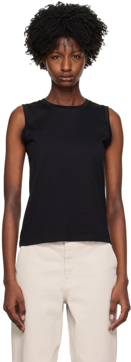 Sunspel Black Crewneck Tank Top