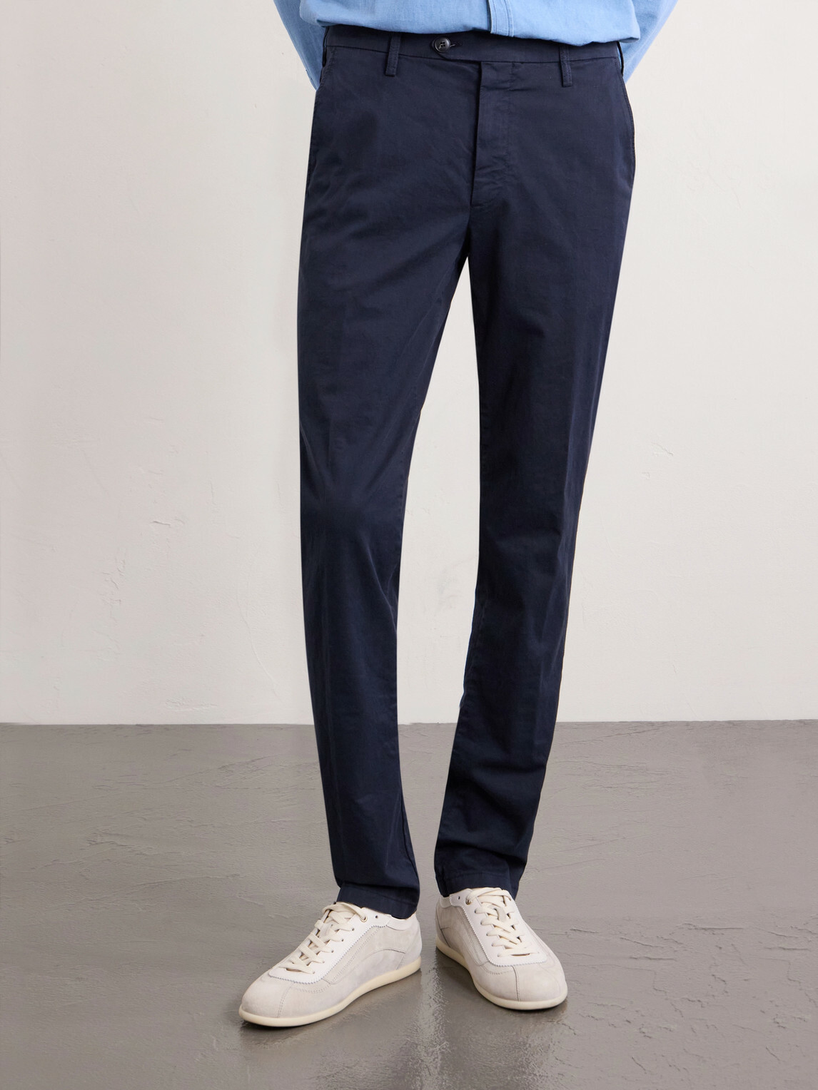 Canali - Slim-Fit Tapered Cotton-Blend Twill Chinos - Blue