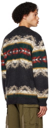 Junya Watanabe Gray Jacquard Sweater