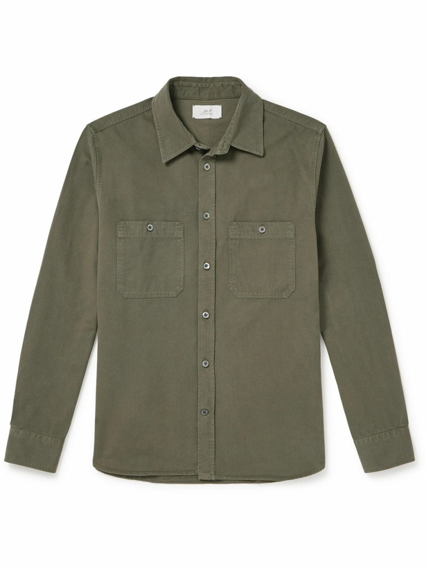 Photo: Mr P. - Herringbone Cotton-Twill Shirt - Green