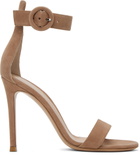 Gianvito Rossi Beige Portofino Heeled Sandals