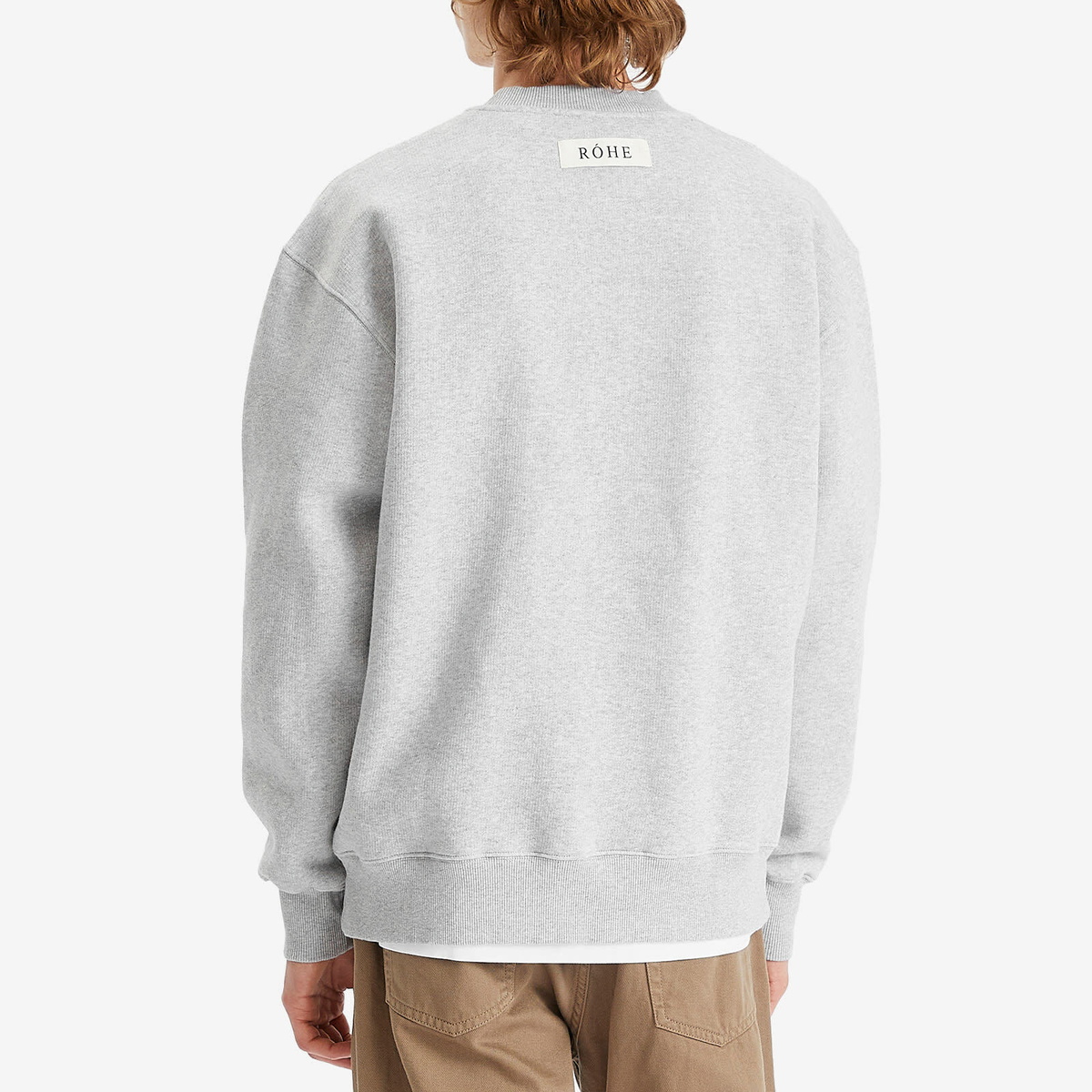 Róhe Men's Logo Sweatshirt in Mid Grey Melange