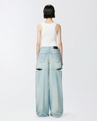 Pinko Wide Leg Jeans With Light Wash And Cut Outs Light Wash