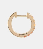 Robinson Pelham Orb Large 14kt gold single hoop earring with diamond and sapphires