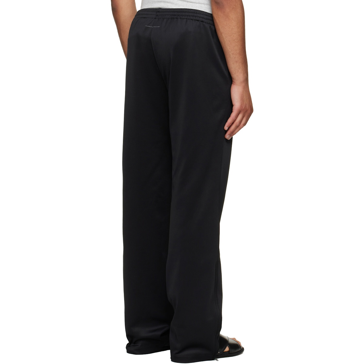 MM6 Maison Margiela Black Embroidered Logo Trousers