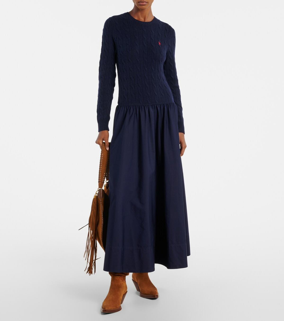 Polo Ralph Lauren Cotton and wool-blend maxi dress