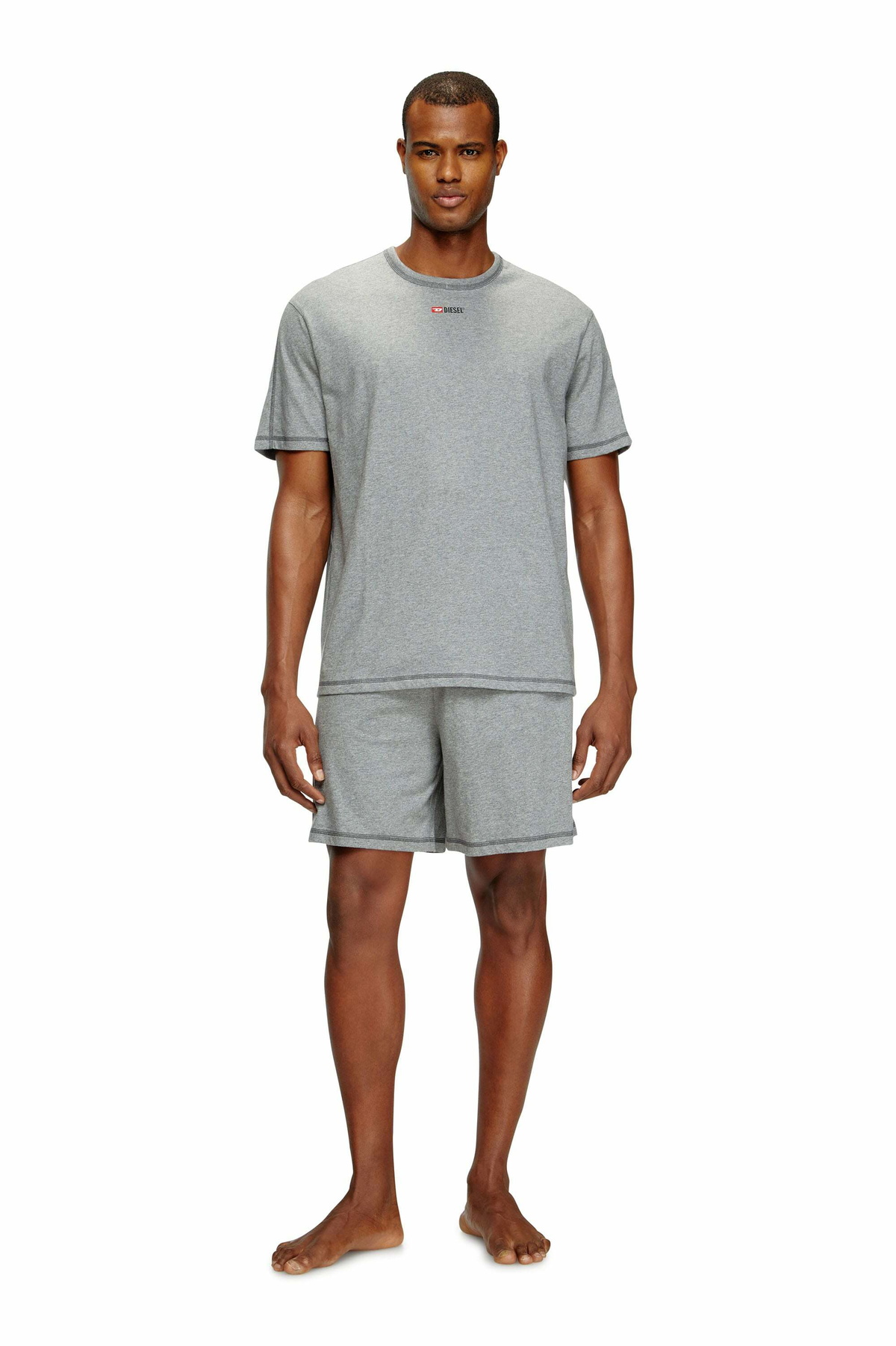 Diesel Short Pajamas set in cotton jersey - Pajamas Mens in Grey