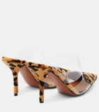 Alaïa Le Cœur leopard-print calf hair and PU mules