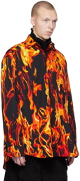 VETEMENTS Black & Orange Printed Shirt