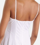 Staud Wylie corset cotton midi dress