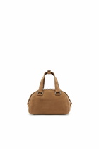 Diesel 1DR Dome-Suede mini bowling bag - Crossbody Bags - Unisex - Beige