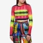 AGR Women's Elastic Lace Tie Dye Top in Red Black
