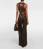 Jean Paul Gaultier Pinstripe cropped wool-blend vest