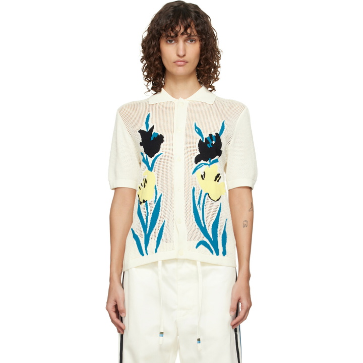 Photo: Marni Beige Polo-Collar & Flowers Shirt