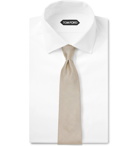 TOM FORD - 8cm Woven Silk Tie - Neutral