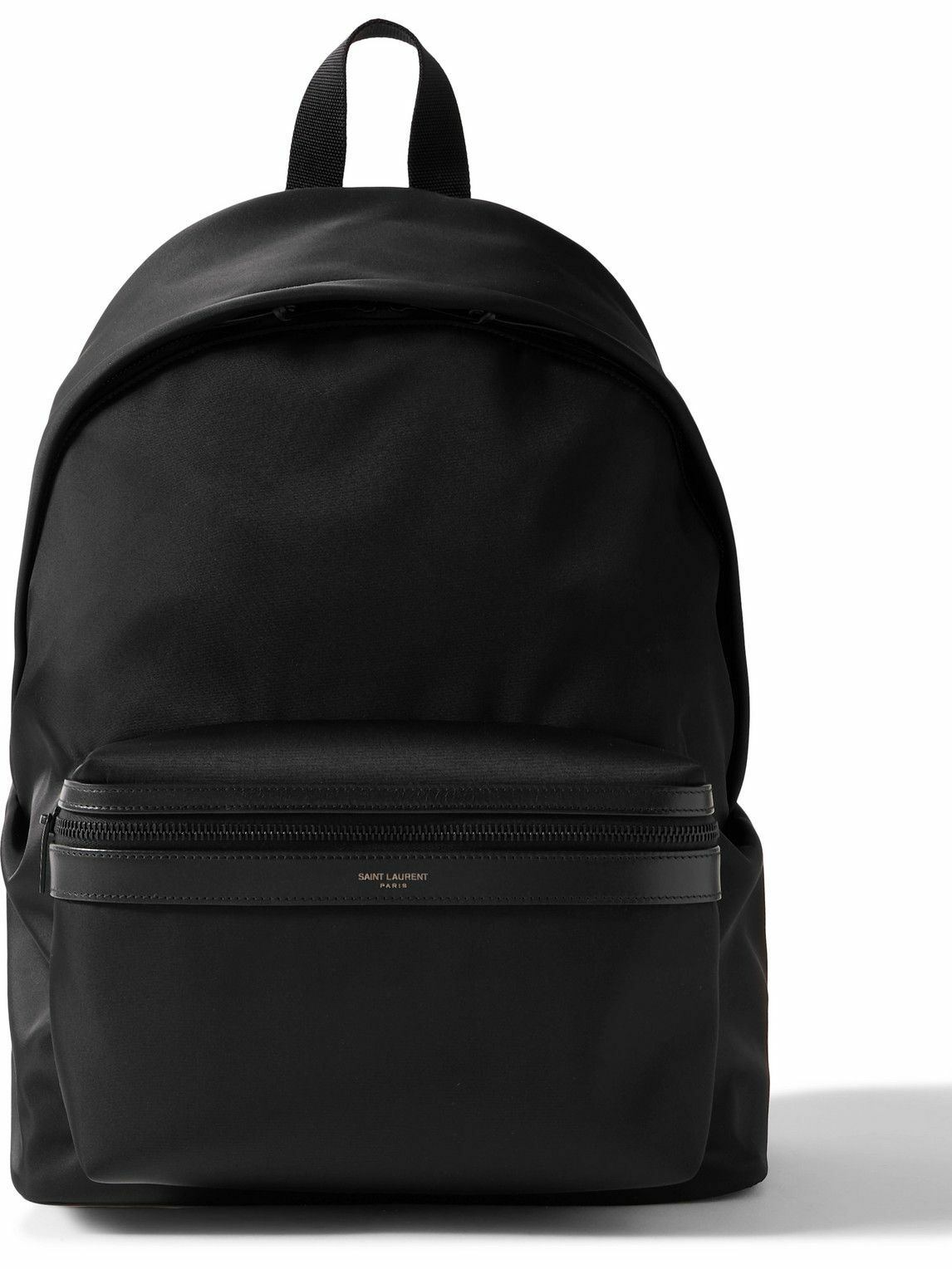 SAINT LAURENT - Leather-Trimmed Shell Backpack