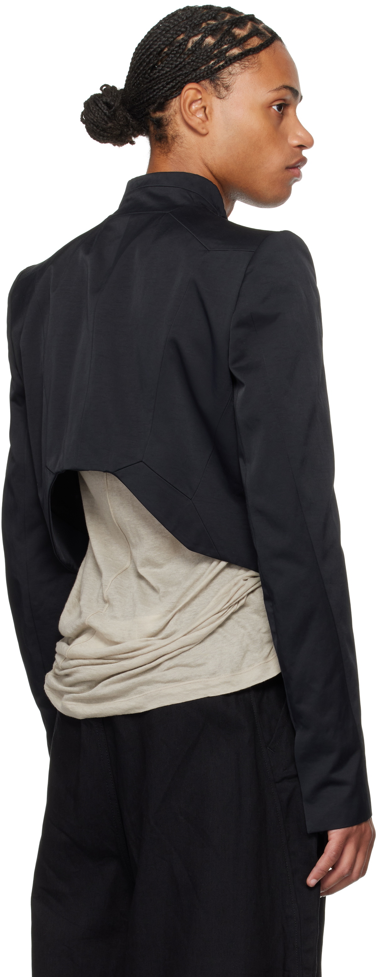Julius Black Cropped Prism Blazer Julius