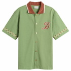 Drôle de Monsieur Men's Embroidered Sport Shirt in Water Green