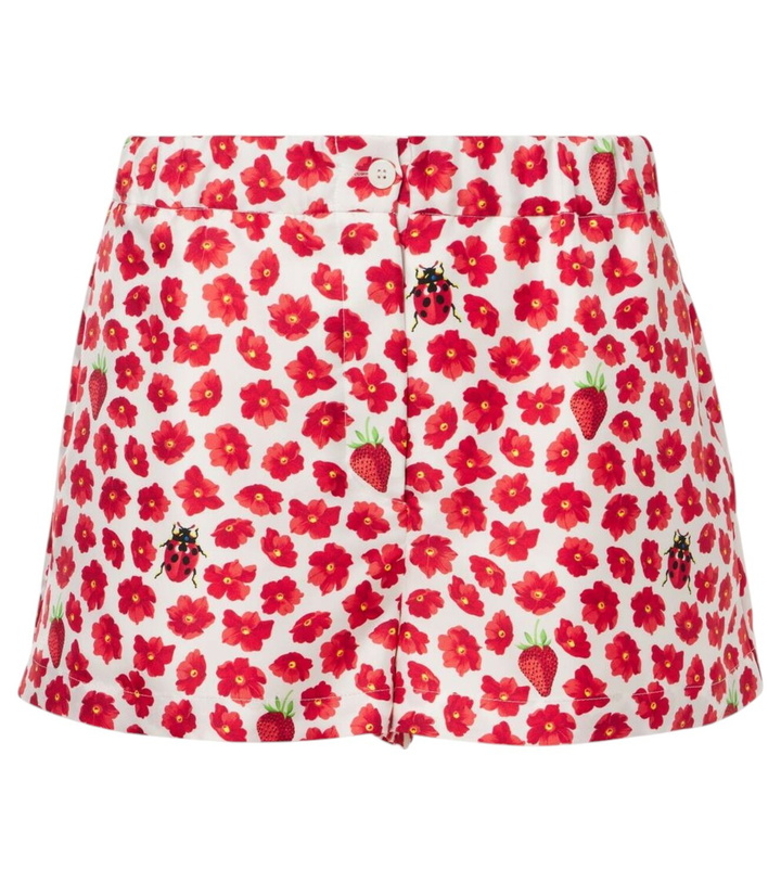 Photo: Versace Floral printed silk twill shorts