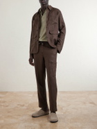 Mr P. - James Tapered Linen Drawstring Cargo Trousers - Brown