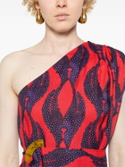 Maison La Plage Red Ravello One-Shoulder Dress