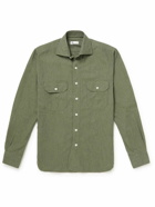 DOPPIAA - Aantero Cotton-Herringbone Shirt - Green