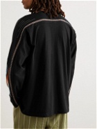 KAPITAL - Oretega Cotton-Jacquard T-Shirt - Black